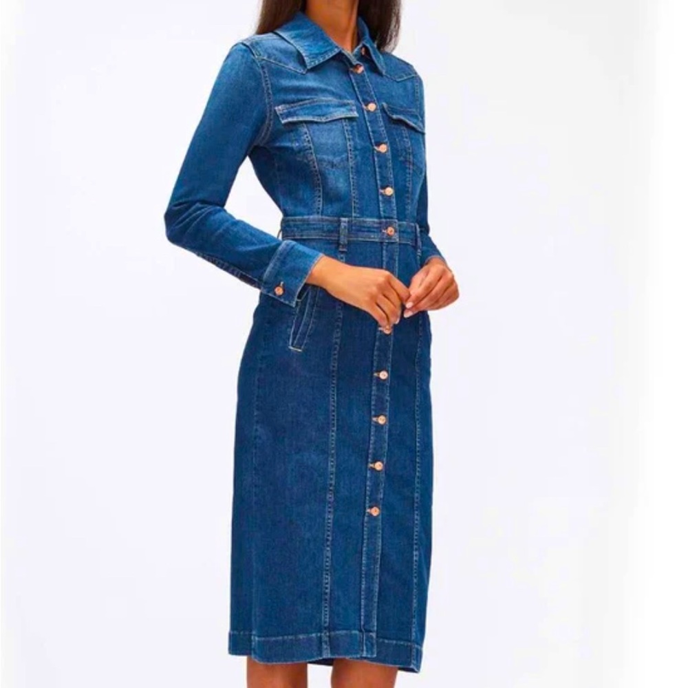 NWOT - 7 for all Mankind Luxe Denim Dress - West - XS